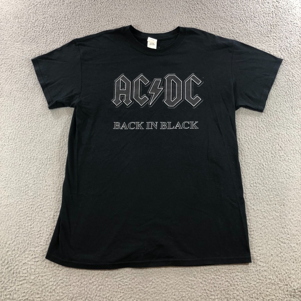 ACDC T shirt mens M Black Back in Black Merchandise Merch 2016 Excellent Cond
